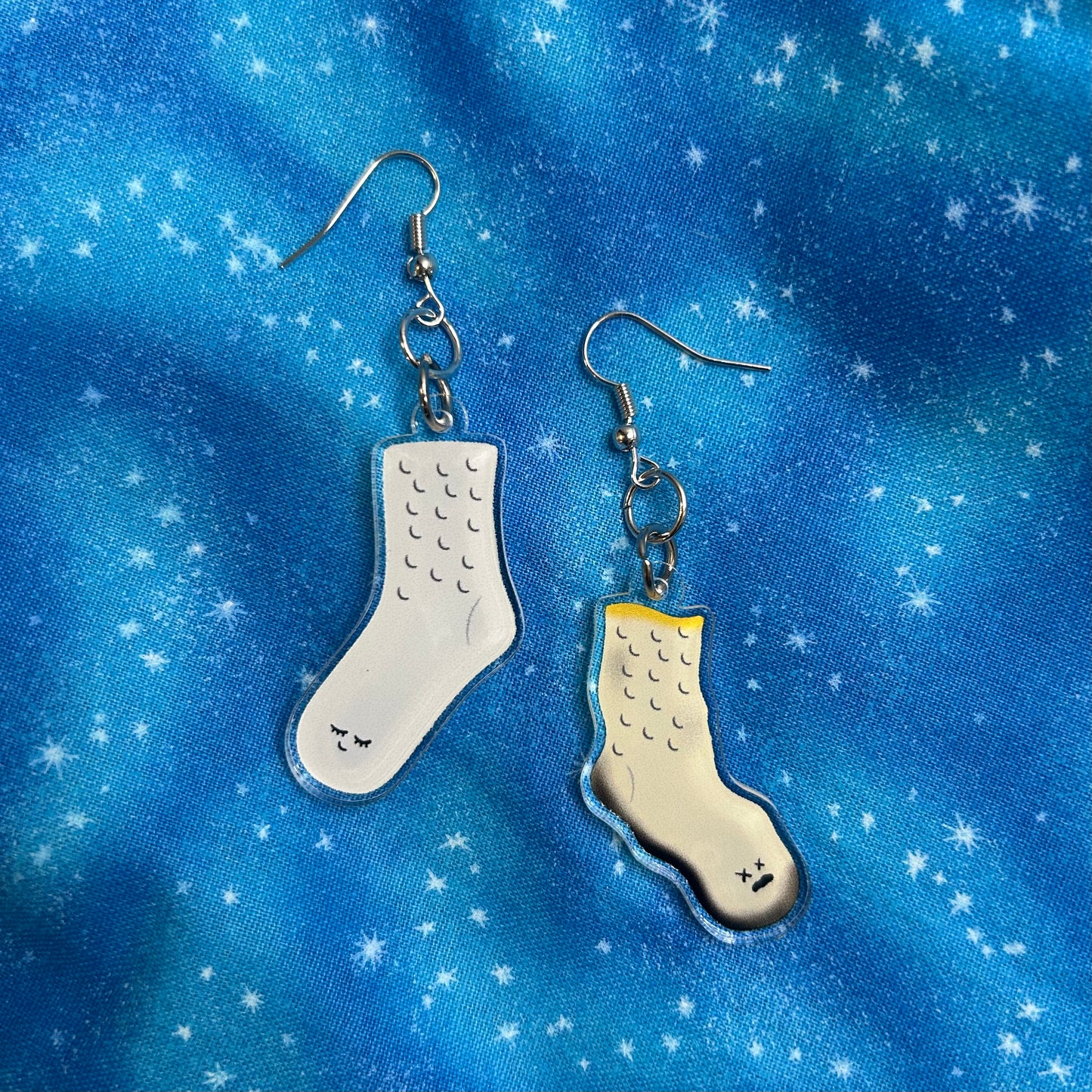 Happy/Sad Poodle Sock Earrings