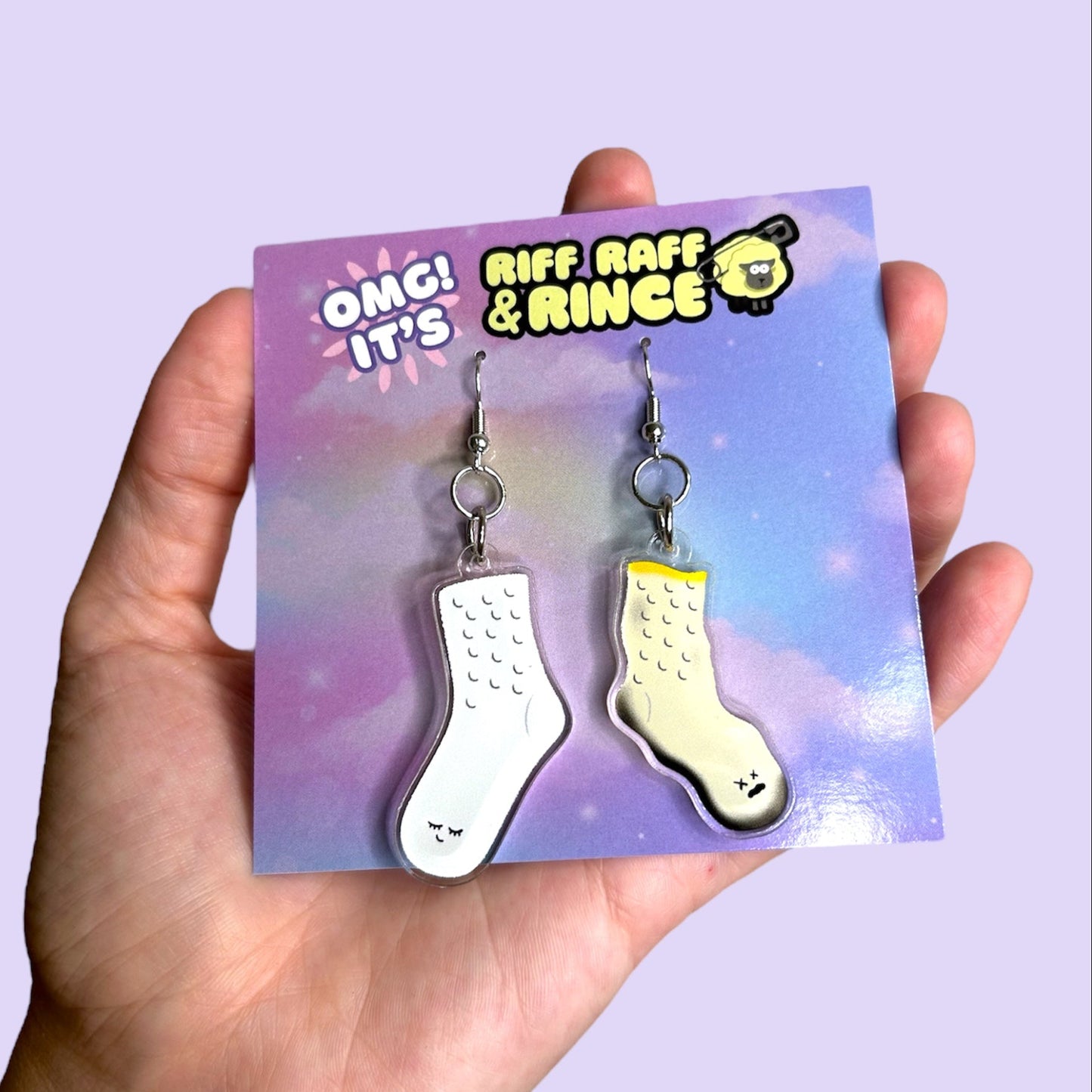 Happy/Sad Poodle Sock Earrings