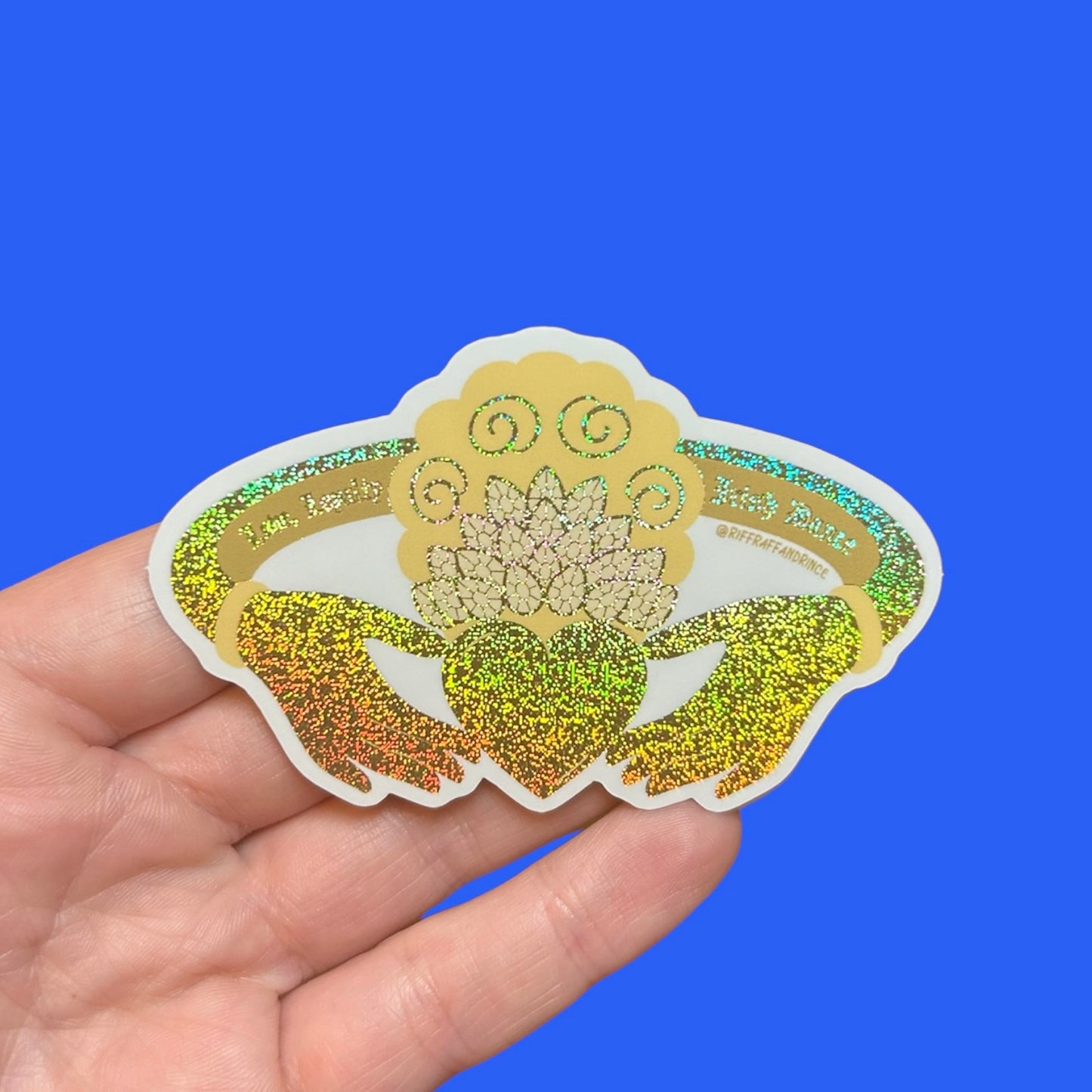 Irish Dance Claddagh Ring Glitter Sticker