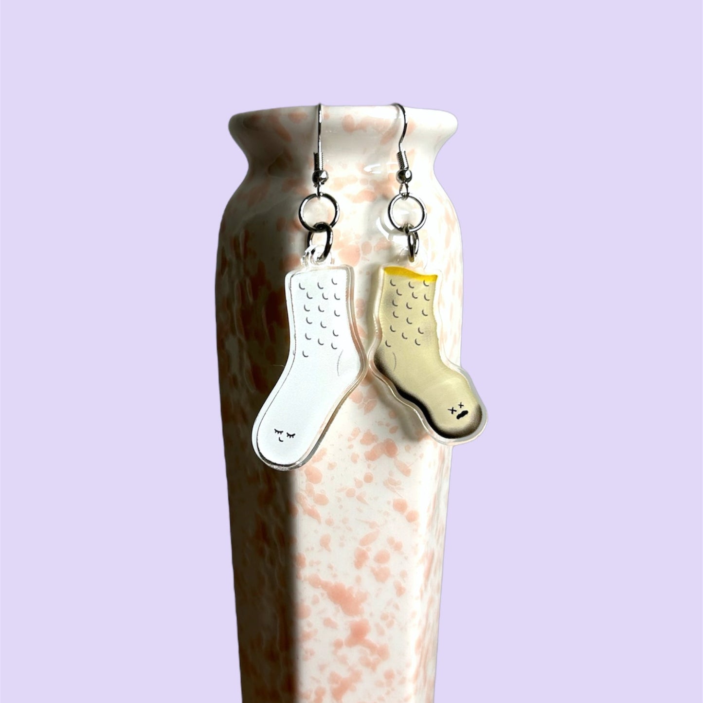 Happy/Sad Poodle Sock Earrings