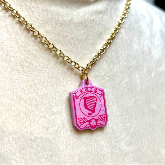 Glitter Vintage Feis Medal Necklace