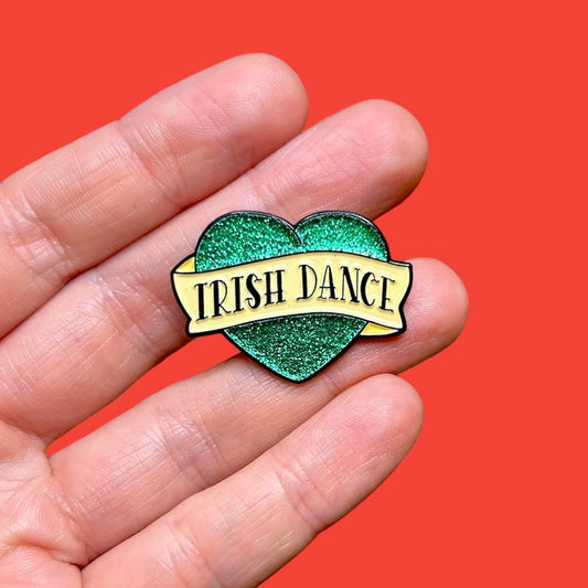 Irish Dance Tattoo Heart Enamel Pin