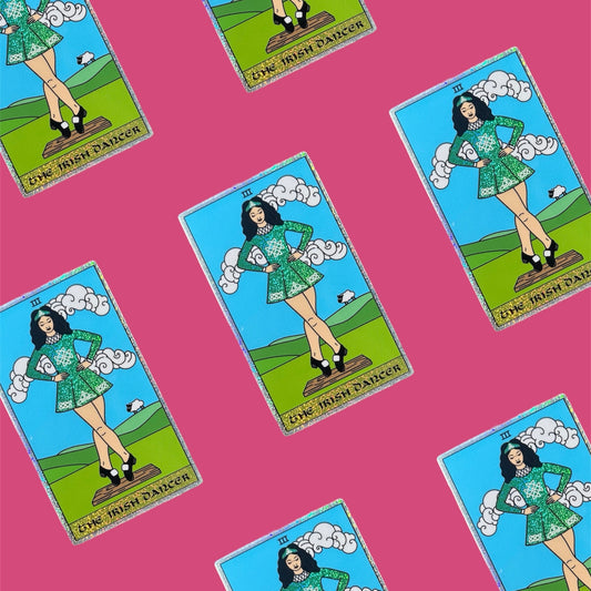 Irish Dancer Tarot Card Glitter Sticker