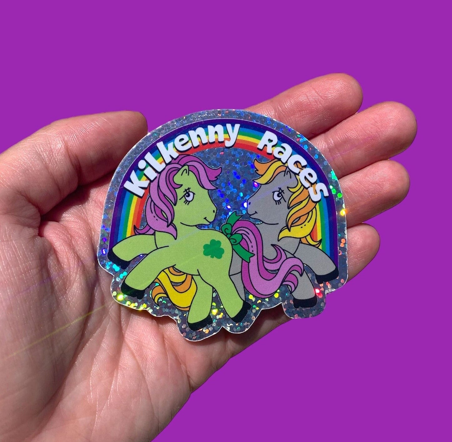 My Little Kilkenny Races Glitter Sticker