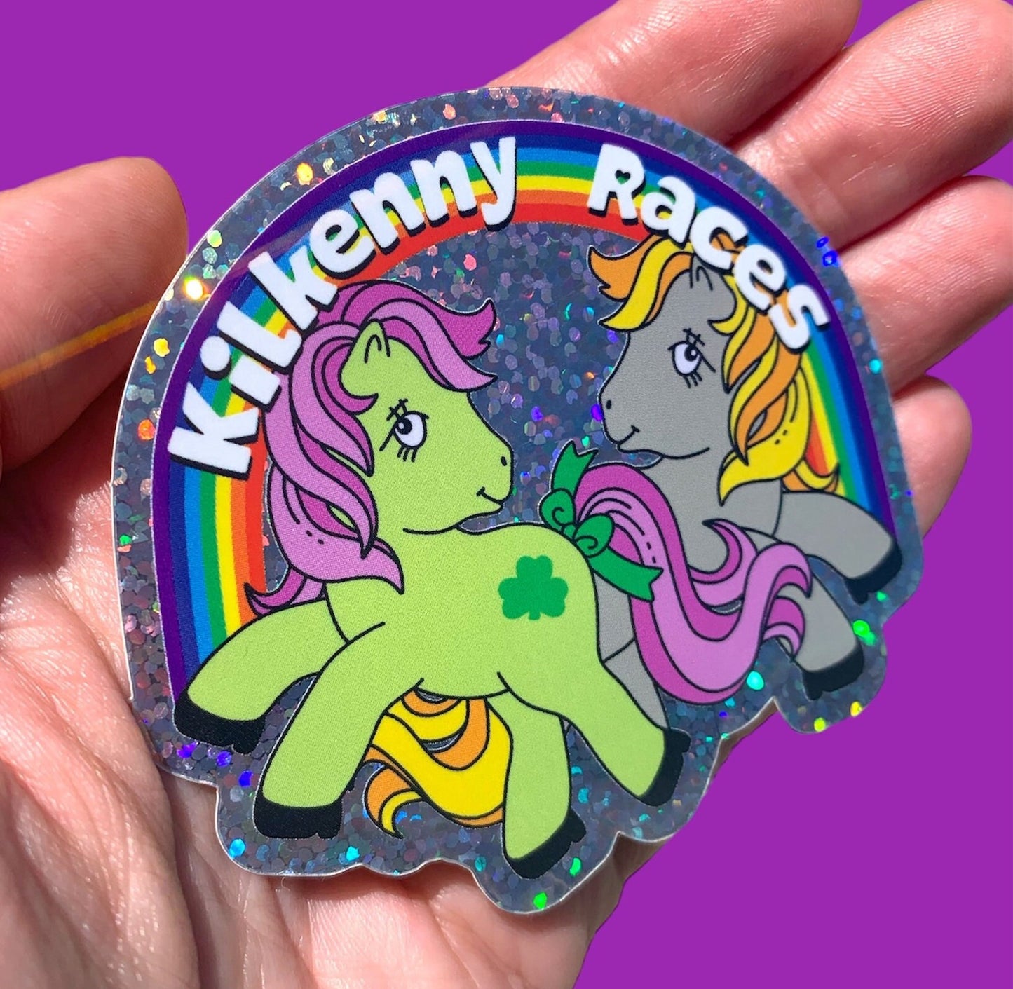 My Little Kilkenny Races Glitter Sticker